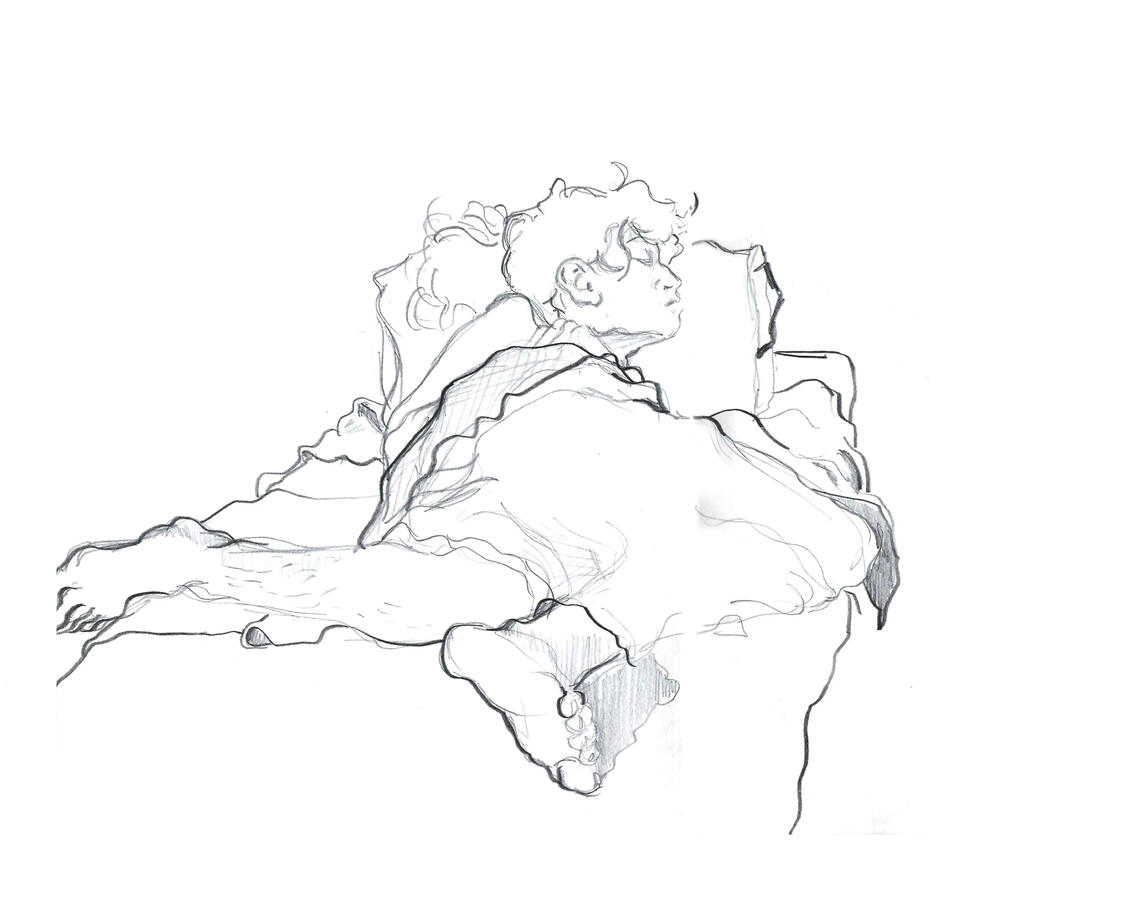 15 min, Clothed Figure – Graphite; 11" x 10" (2023)